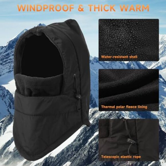 Windproof Thermal Balaclava Ski Mask Adjustable Unisex Winter Face Cover main image 5